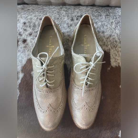 Cole Haan oxfords size 8 GOLD! - Picture 1 of 5